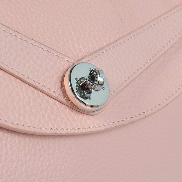 High Quality Replica Hermes Lindy 30CM Havanne Handbags 1057 Pink Leather Silver Hardware - Click Image to Close